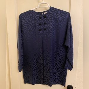 LES IMPORTATIONS - JEREMY D. Vintage blouse - dark blue and black approx size L